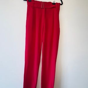 Hot Pink Loose-Fitting Trousers